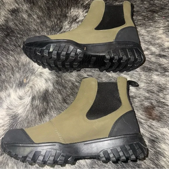 Woden Waterproof Track Boot Magda Rubber Olive Chelsea Size 7.5 Rain Bootie - Picture 5 of 8